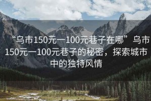 “烏市150元一100元巷子在哪”烏市150元一100元巷子的秘密，探索城市中的獨(dú)特風(fēng)情