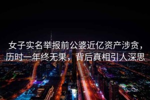 女子實名舉報前公婆近億資產(chǎn)涉貪，歷時一年終無果，背后真相引人深思