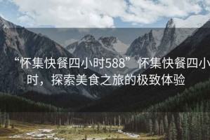 “懷集快餐四小時588”懷集快餐四小時，探索美食之旅的極致體驗(yàn)