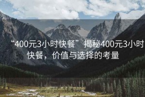 “400元3小時(shí)快餐”揭秘400元3小時(shí)快餐，價(jià)值與選擇的考量