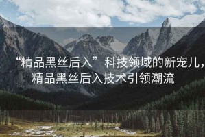 “精品黑絲后入”科技領域的新寵兒，精品黑絲后入技術引領潮流