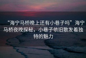 “海寧馬橋晚上還有小巷子嗎”海寧馬橋夜晚探秘，小巷子依舊散發(fā)著獨(dú)特的魅力