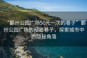 “鄞州公園廣場(chǎng)50元一次的巷子”鄞州公園廣場(chǎng)的秘密巷子，探索城市中的隱秘角落