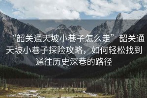 “韶關(guān)通天坡小巷子怎么走”韶關(guān)通天坡小巷子探險攻略，如何輕松找到通往歷史深巷的路徑