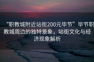 “職教城附近站街200元畢節(jié)”畢節(jié)職教城周邊的獨特景象，站街文化與經(jīng)濟現(xiàn)象解析