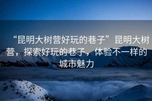 “昆明大樹營好玩的巷子”昆明大樹營，探索好玩的巷子，體驗(yàn)不一樣的城市魅力