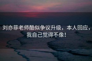 劉亦菲老師酷似爭議升級，本人回應(yīng)，我自己覺得不像！