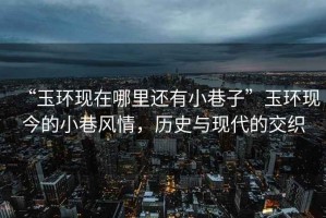 “玉環(huán)現(xiàn)在哪里還有小巷子”玉環(huán)現(xiàn)今的小巷風(fēng)情，歷史與現(xiàn)代的交織