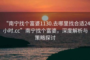 “南寧找個富婆1130.去哪里找合適24小時.cc”南寧找個富婆，深度解析與策略探討
