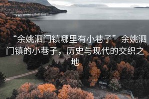 “余姚泗門鎮(zhèn)哪里有小巷子”余姚泗門鎮(zhèn)的小巷子，歷史與現(xiàn)代的交織之地