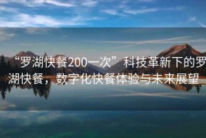 “羅湖快餐200一次”科技革新下的羅湖快餐，數(shù)字化快餐體驗(yàn)與未來(lái)展望