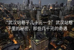 “武漢站巷子幾十元一個(gè)”武漢站巷子里的秘密，那些幾十元的奇遇