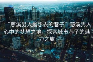 “慈溪男人最想去的巷子”慈溪男人心中的夢想之地，探索城市巷子的魅力之旅
