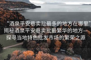 “酒泉平安巷賣(mài)批最多的地方在哪里”揭秘酒泉平安巷賣(mài)批最繁華的地方—探尋當(dāng)?shù)靥厣l(fā)市場(chǎng)的繁榮之源