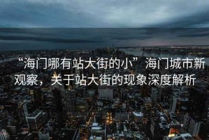 “海門哪有站大街的小”海門城市新觀察，關(guān)于站大街的現(xiàn)象深度解析