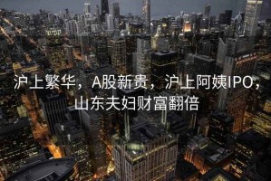 滬上繁華，A股新貴，滬上阿姨IPO，山東夫婦財(cái)富翻倍