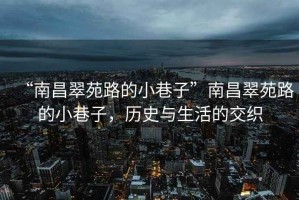 “南昌翠苑路的小巷子”南昌翠苑路的小巷子，歷史與生活的交織