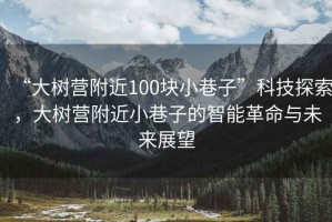 “大樹營附近100塊小巷子”科技探索，大樹營附近小巷子的智能革命與未來展望