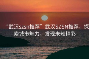 “武漢szsn推薦”武漢SZSN推薦，探索城市魅力，發(fā)現(xiàn)未知精彩