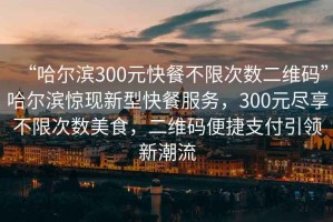 “哈爾濱300元快餐不限次數(shù)二維碼”哈爾濱驚現(xiàn)新型快餐服務(wù)，300元盡享不限次數(shù)美食，二維碼便捷支付引領(lǐng)新潮流