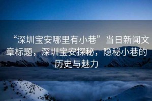 “深圳寶安哪里有小巷”當日新聞文章標題，深圳寶安探秘，隱秘小巷的歷史與魅力