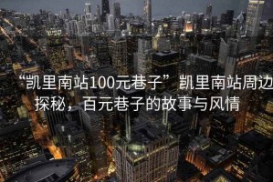 “凱里南站100元巷子”凱里南站周邊探秘，百元巷子的故事與風情