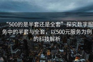 “500的是半套還是全套”探究數(shù)字服務(wù)中的半套與全套，以500元服務(wù)為例的科技解析