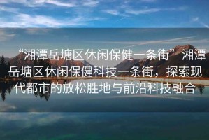 “湘潭岳塘區(qū)休閑保健一條街”湘潭岳塘區(qū)休閑保健科技一條街，探索現(xiàn)代都市的放松勝地與前沿科技融合