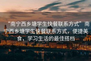 “南寧西鄉(xiāng)塘學生快餐聯(lián)系方式”南寧西鄉(xiāng)塘學生快餐聯(lián)系方式，便捷美食，學習生活的最佳搭檔