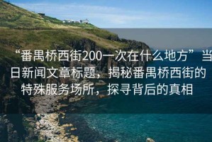 “番禺橋西街200一次在什么地方”當(dāng)日新聞文章標(biāo)題，揭秘番禺橋西街的特殊服務(wù)場(chǎng)所，探尋背后的真相