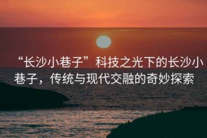 “長(zhǎng)沙小巷子”科技之光下的長(zhǎng)沙小巷子，傳統(tǒng)與現(xiàn)代交融的奇妙探索