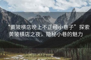 “黃陂橫店晚上不正經(jīng)小巷子”探索黃陂橫店之夜，隱秘小巷的魅力