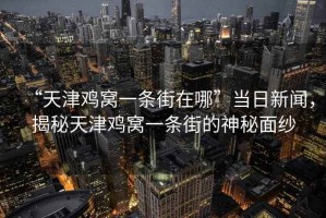 “天津雞窩一條街在哪”當(dāng)日新聞，揭秘天津雞窩一條街的神秘面紗