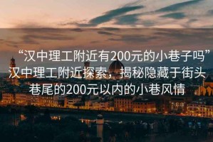 “漢中理工附近有200元的小巷子嗎”漢中理工附近探索，揭秘隱藏于街頭巷尾的200元以內(nèi)的小巷風(fēng)情