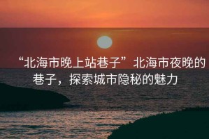 “北海市晚上站巷子”北海市夜晚的巷子，探索城市隱秘的魅力