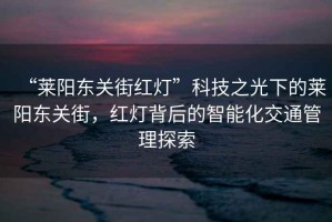 “萊陽東關(guān)街紅燈”科技之光下的萊陽東關(guān)街，紅燈背后的智能化交通管理探索