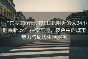 “東莞100元過夜1130.附近的人24小時最新.cc”探索東莞，夜色中的城市魅力與周邊生活服務(wù)