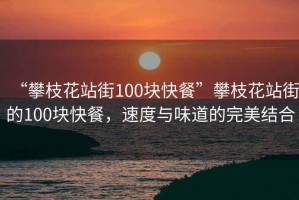 “攀枝花站街100塊快餐”攀枝花站街的100塊快餐，速度與味道的完美結(jié)合