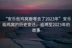 “安樂街雞窩搬哪去了2023年”安樂街雞窩的歷史變遷，追溯至2023年的故事