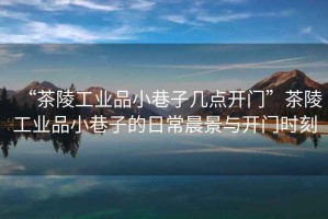 “茶陵工業(yè)品小巷子幾點開門”茶陵工業(yè)品小巷子的日常晨景與開門時刻