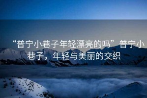 “普寧小巷子年輕漂亮的嗎”普寧小巷子，年輕與美麗的交織