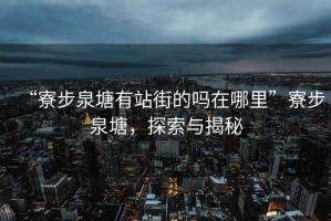 “寮步泉塘有站街的嗎在哪里”寮步泉塘，探索與揭秘