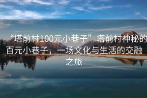 “塔前村100元小巷子”塔前村神秘的百元小巷子，一場文化與生活的交融之旅