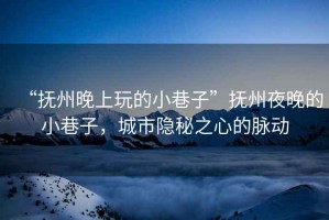 “撫州晚上玩的小巷子”撫州夜晚的小巷子，城市隱秘之心的脈動