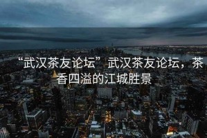 “武漢茶友論壇”武漢茶友論壇，茶香四溢的江城勝景