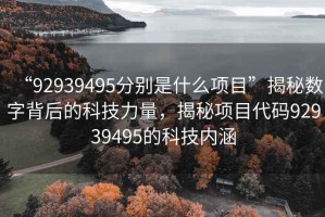 “92939495分別是什么項目”揭秘數(shù)字背后的科技力量，揭秘項目代碼92939495的科技內涵
