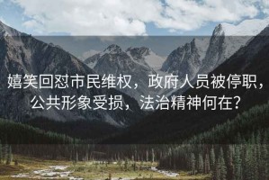 嬉笑回懟市民維權(quán)，政府人員被停職，公共形象受損，法治精神何在？
