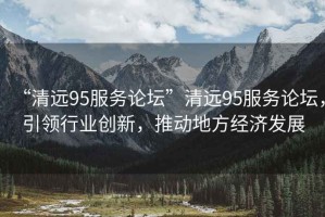 “清遠(yuǎn)95服務(wù)論壇”清遠(yuǎn)95服務(wù)論壇，引領(lǐng)行業(yè)創(chuàng)新，推動(dòng)地方經(jīng)濟(jì)發(fā)展