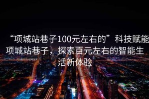 “項(xiàng)城站巷子100元左右的”科技賦能項(xiàng)城站巷子，探索百元左右的智能生活新體驗(yàn)