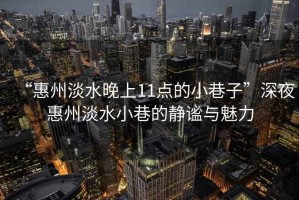 “惠州淡水晚上11點(diǎn)的小巷子”深夜惠州淡水小巷的靜謐與魅力